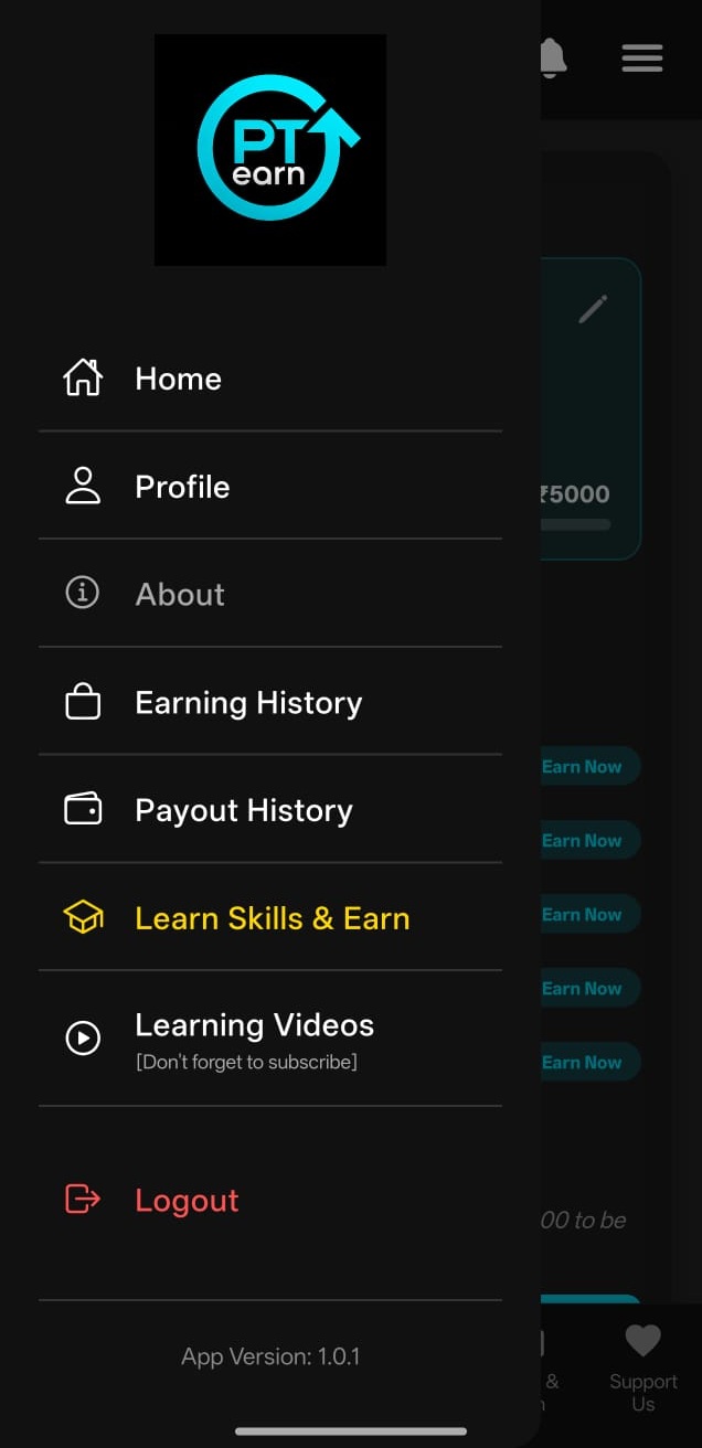 PTEarn Mobile App